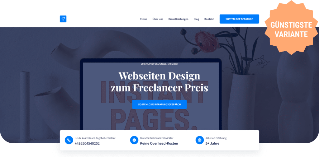 Webseiten Design & SEO zum Freelancer Preis - Instant Pages